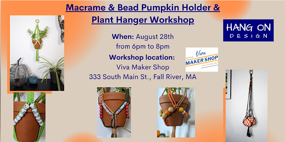 Macrame and Bead Pumpkin Holder & Plant Hanger Workshop with Hang On Design