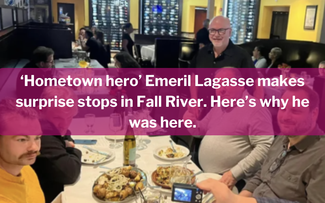 ‘Hometown hero’ Emeril Lagasse makes surprise stops in Fall River. Here’s why he was here.
