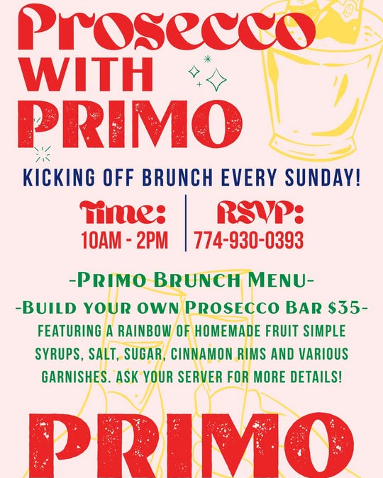 Poppin’ Prosecco with Primo! Brunch