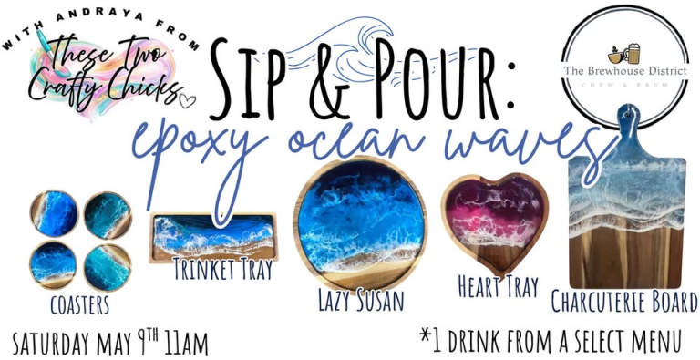 Sip & Pour - Epoxy Ocean Waves